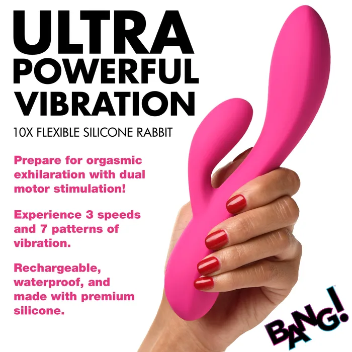 10X Flexible Silicone Rabbit Vibrator | Bang! Female Sex Toys