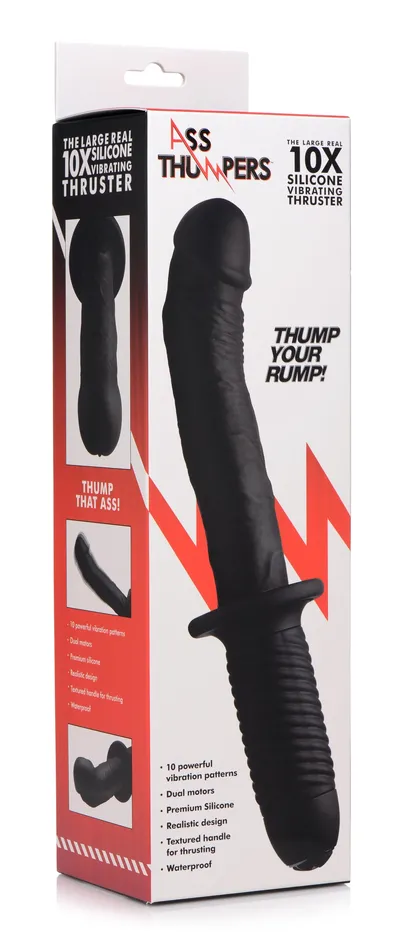 Ass Thumpers Female Sex Toys | The Large Realistic 10X Silicone Vibrator with Handle Ass Thumpers Female Sex Toys | The Large Realistic 10X Silicone Vibrator with Handle
