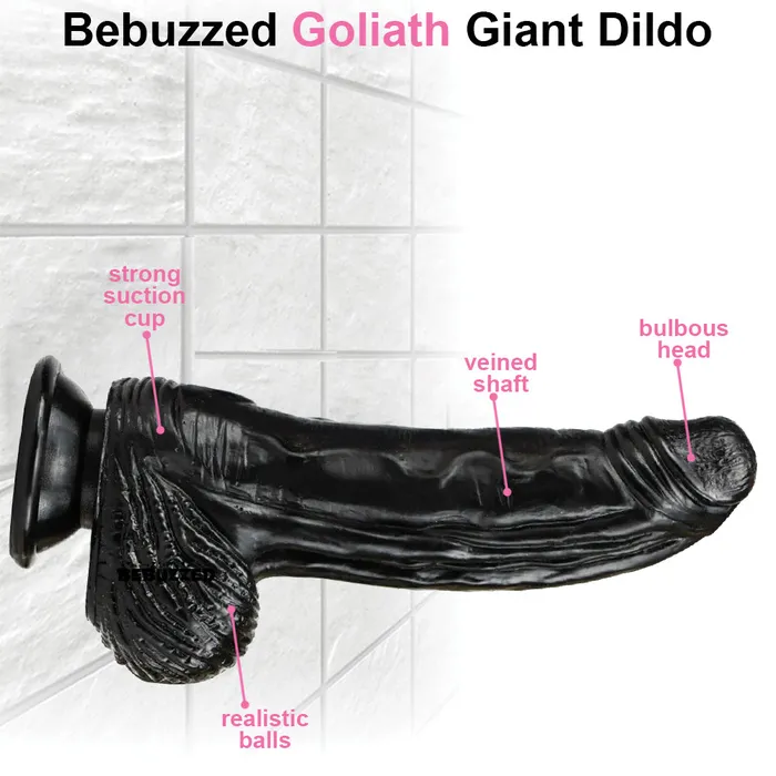 BeBuZZed Dildos | Goliath Giant Dildo Veined Suction Cup Dong Large XL XXL 22-26cm