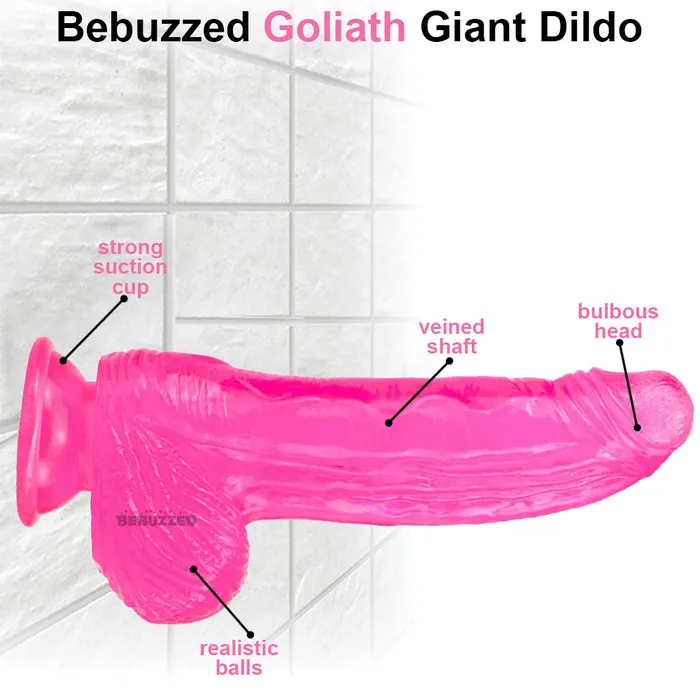 BeBuZZed Dildos | Goliath Giant Dildo Veined Suction Cup Dong Large XL XXL 22-26cm