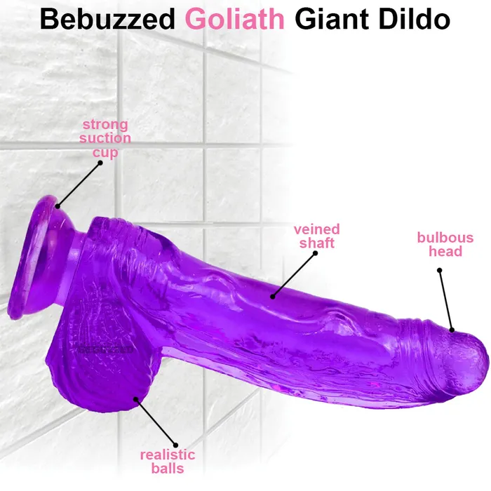 BeBuZZed Dildos | Goliath Giant Dildo Veined Suction Cup Dong Large XL XXL 22-26cm