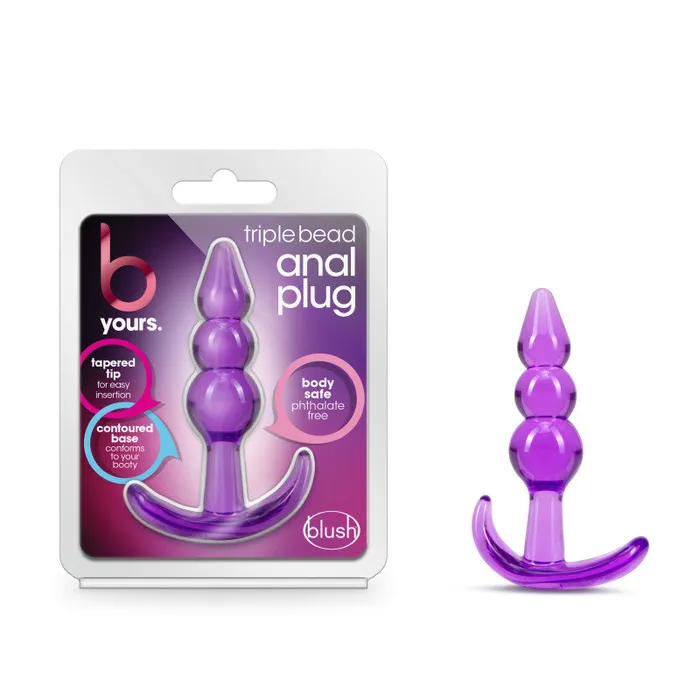 Blush Novelties B Yours Triple Bead Anal butt plug - Purple 9.5 cm Butt Plug | Anal Blush Novelties B Yours Triple Bead Anal butt plug - Purple 9.5 cm Butt Plug | Anal