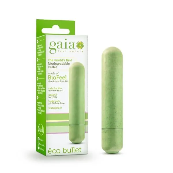 Blush Novelties Female Sex Toys Gaia Eco Bullet Green 89 cm 35 Bullet