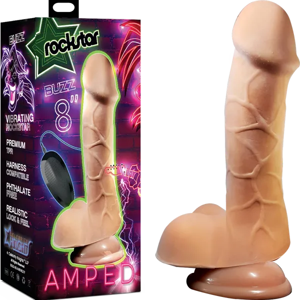 Celebrity Knights Dildos Buzz 8 Vibrating Flesh