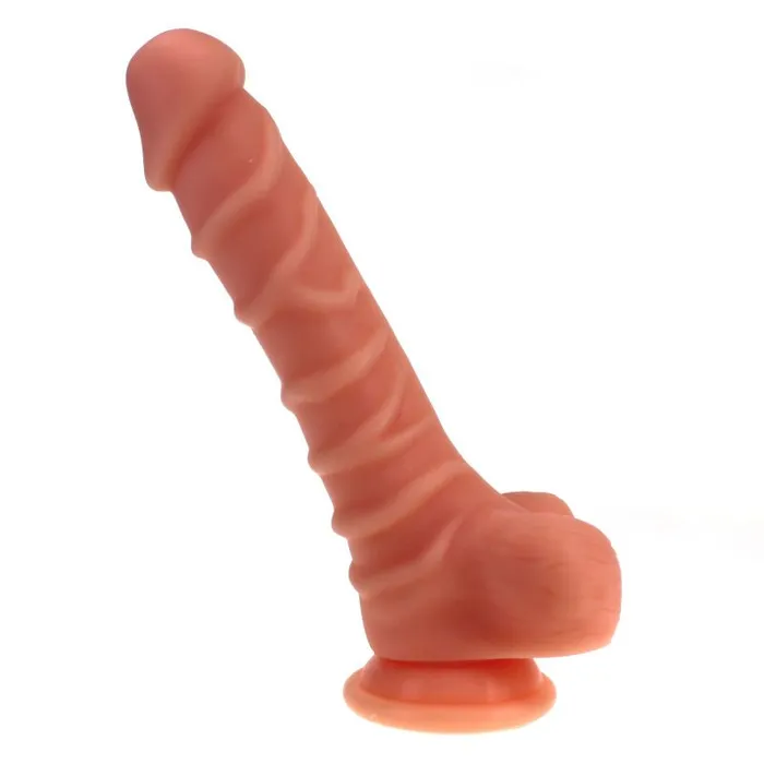 Dildos XMEN Realistic Dildo Ridged Shaft w Balls Flesh