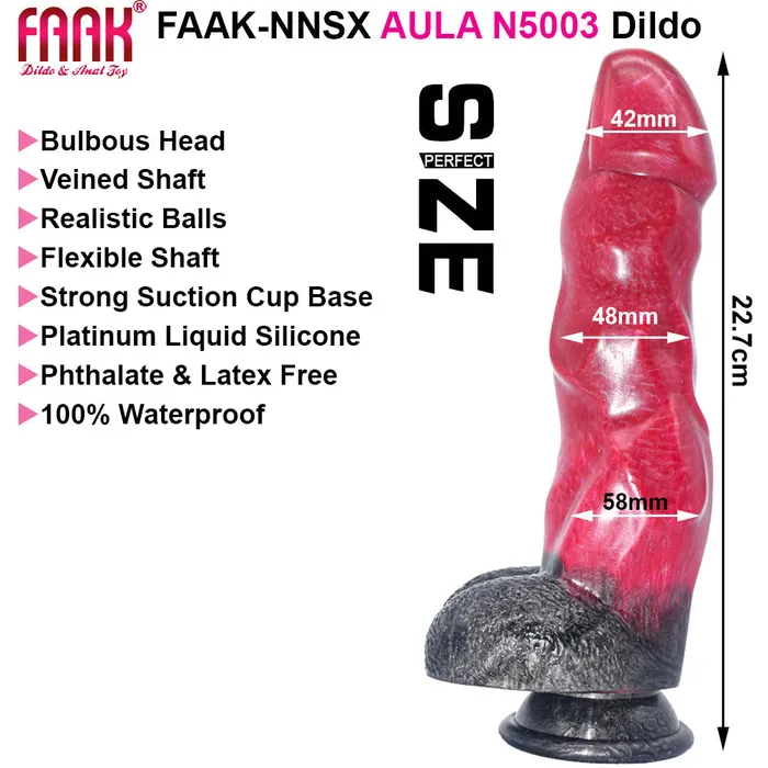 FAAK AULA N5003 Liquid Silicone Dildo Large Veined Anal Plug | FAAK Male Sex Toys