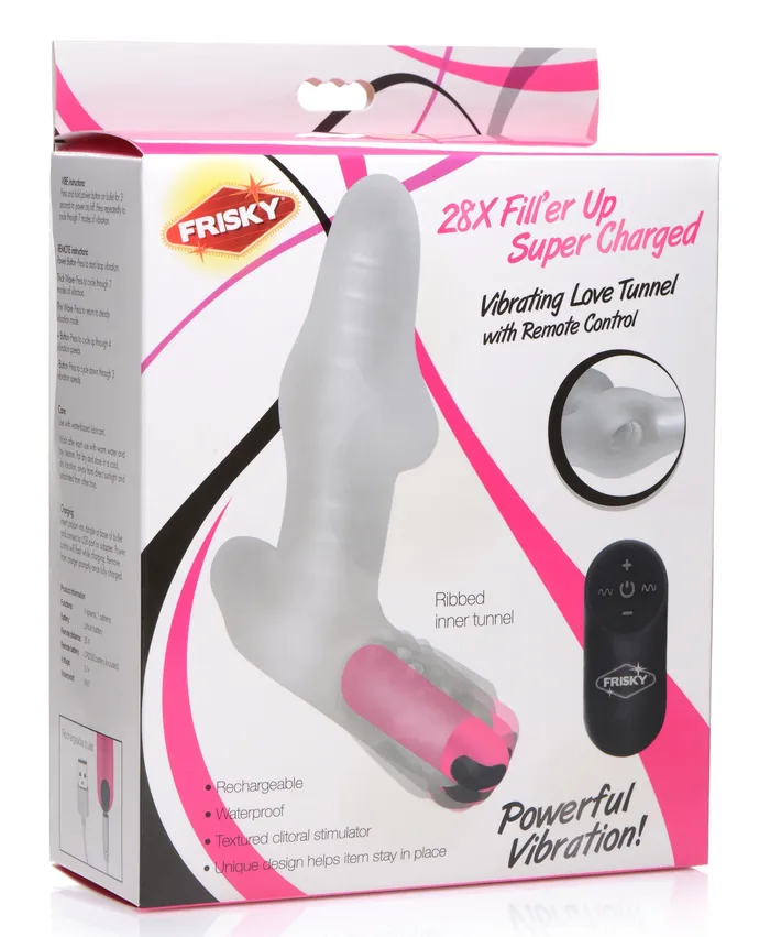 Frisky Female Sex Toys | 28X Filler Up Super Charged Vibrating Love Tunnel with Remote Control