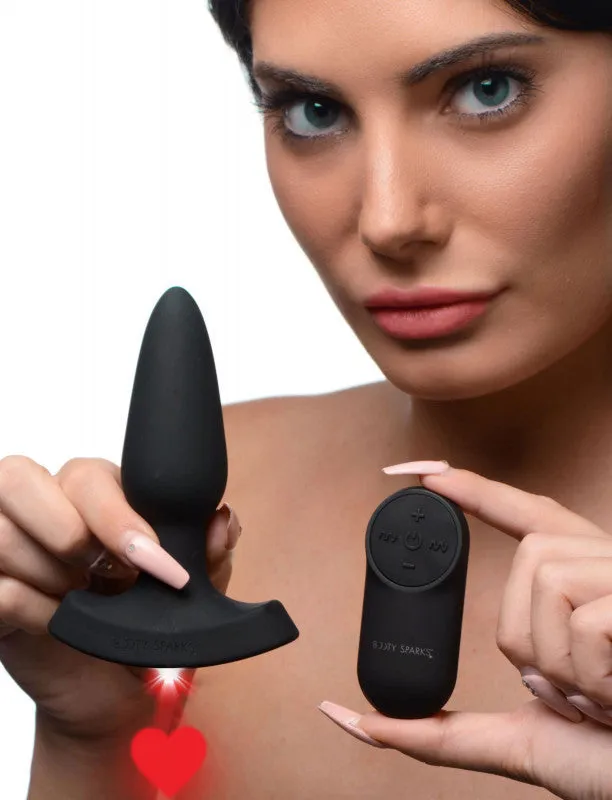 Male Sex Toys XR Brands Booty Sparks Laser Heart Anal Plug With Remote Control Small Male Sex Toys XR Brands Booty Sparks Laser Heart Anal Plug With Remote Control Small