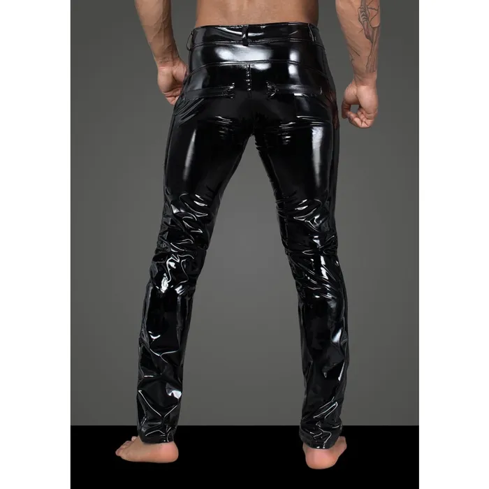 Noir Long Elastic PVC pants Female Sex Toys
