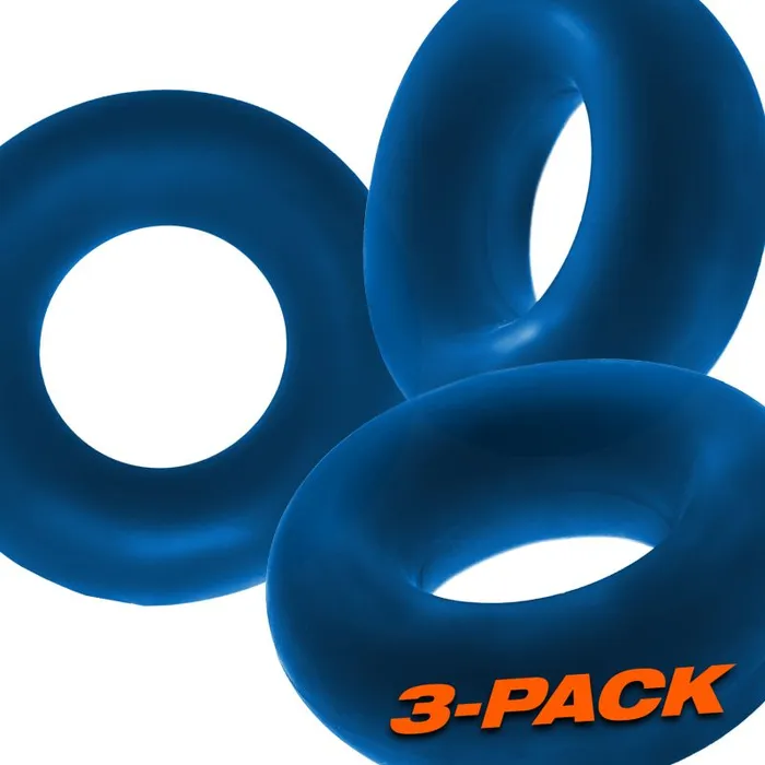 OxBalls Vibrators | Fat Willy 3 Pc Jumbo Cockrings Space Blue