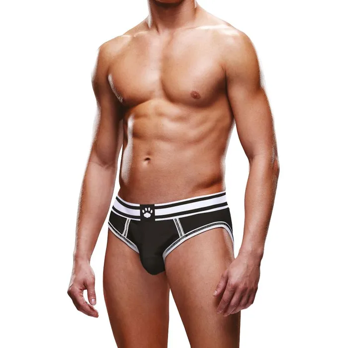 Prowler Open Back Brief White/Black | Prowler Anal