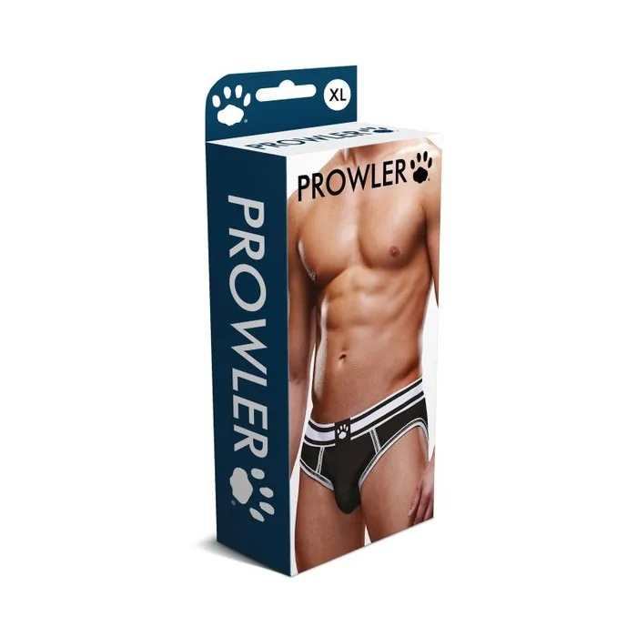 Prowler Open Back Brief White/Black | Prowler Anal