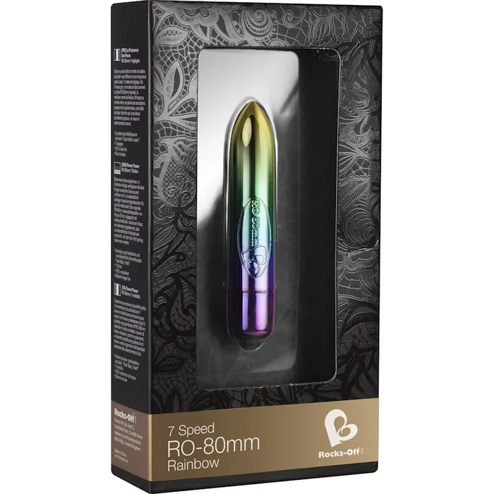 RO-80mm 7 Speed Rainbow Vibrating Bullet | Rocks Off Female Sex Toys