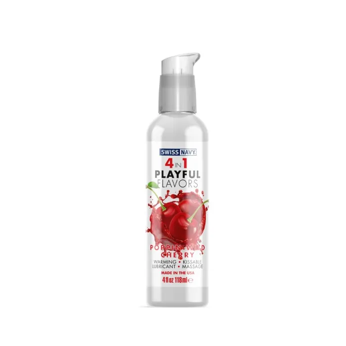 Swiss Navy Playful Flavours 4 In 1 Poppin Wild Cherry 4oz Female Sex Toys