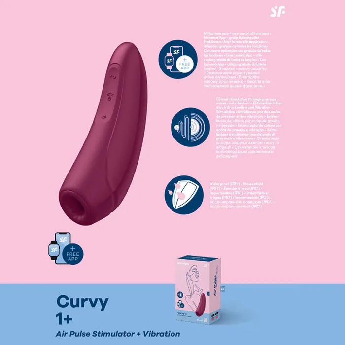Vibrators | Satisfyer Satisfyer Curvy 1+ Air Pulse Clitoral Stimulator APP Control Vibrator Sex Toy