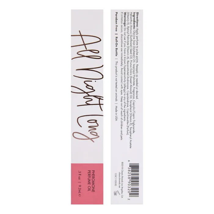 All Night Long - Pheromone Perfume Oil - 9.2 ml | Classic Brands Vibrators All Night Long - Pheromone Perfume Oil - 9.2 ml | Classic Brands Vibrators