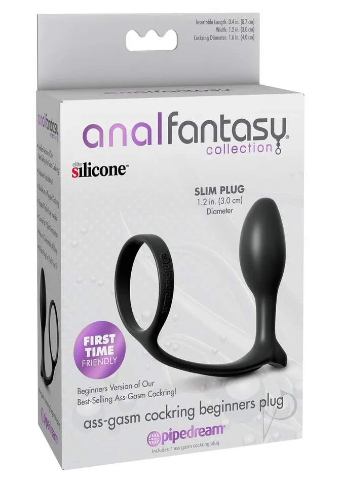 Anal Fantasy Collection Ass-Gasm Cock Ring Beginners Silicone Plug Slim | Anal Fantasy Collection Male Sex Toys
