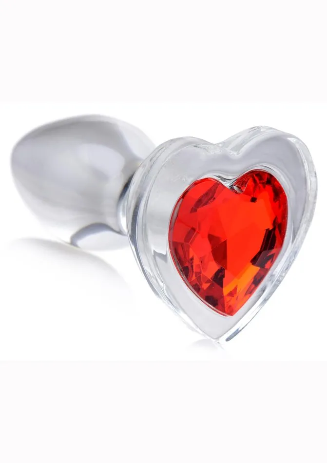 Booty Sparks Booty Sparks Red Heart Glass Anal Plug Anal