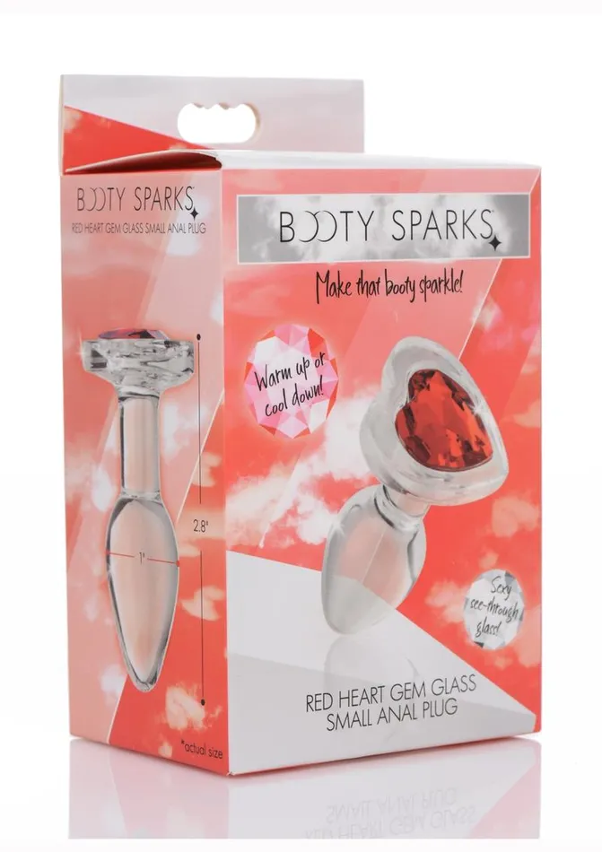 Booty Sparks Booty Sparks Red Heart Glass Anal Plug | Anal