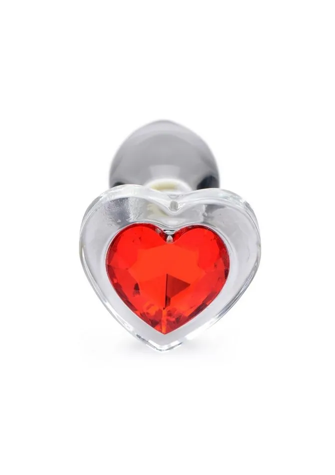 Booty Sparks Booty Sparks Red Heart Glass Anal Plug | Anal
