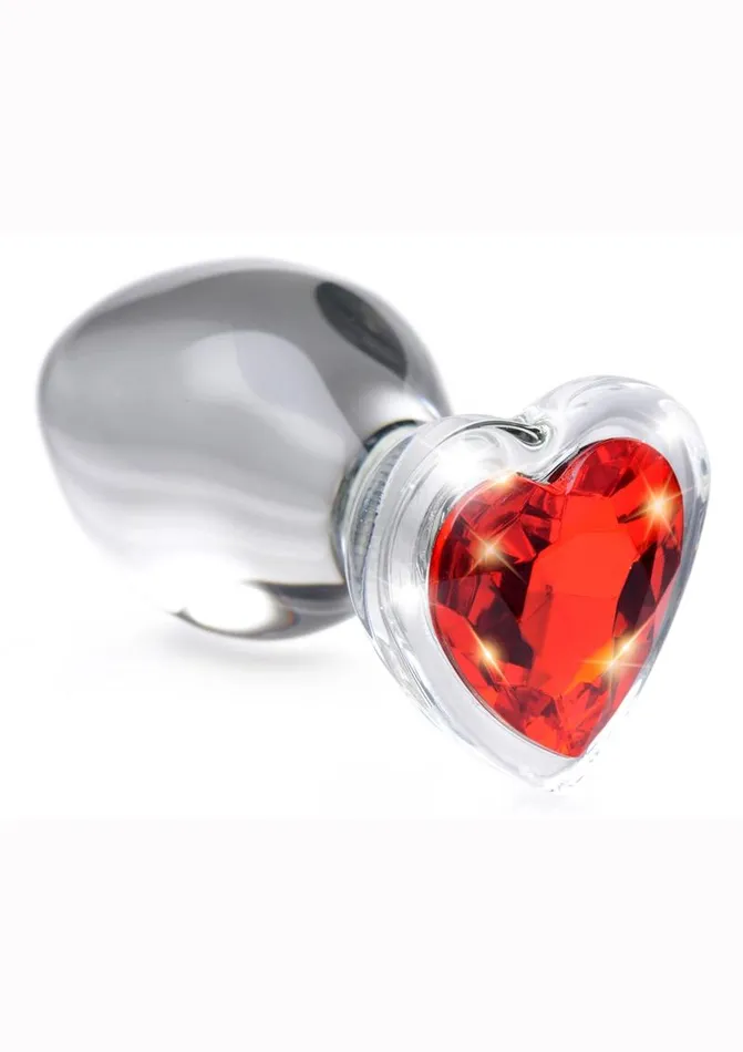 Booty Sparks Booty Sparks Red Heart Glass Anal Plug | Anal