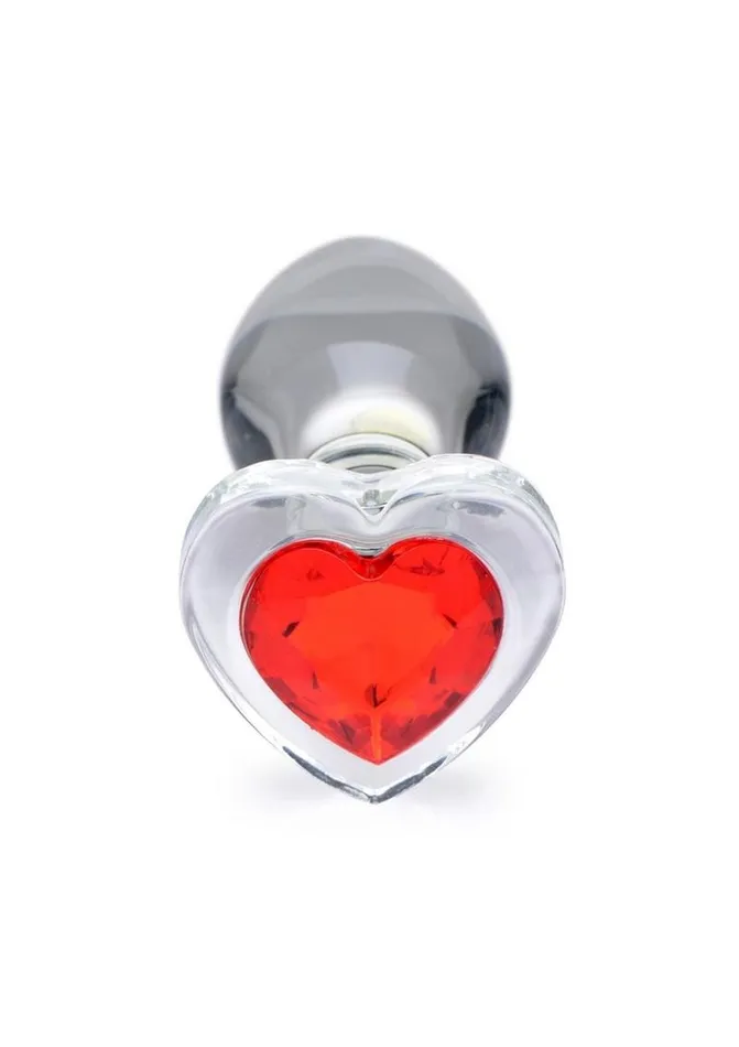 Booty Sparks Booty Sparks Red Heart Glass Anal Plug | Anal