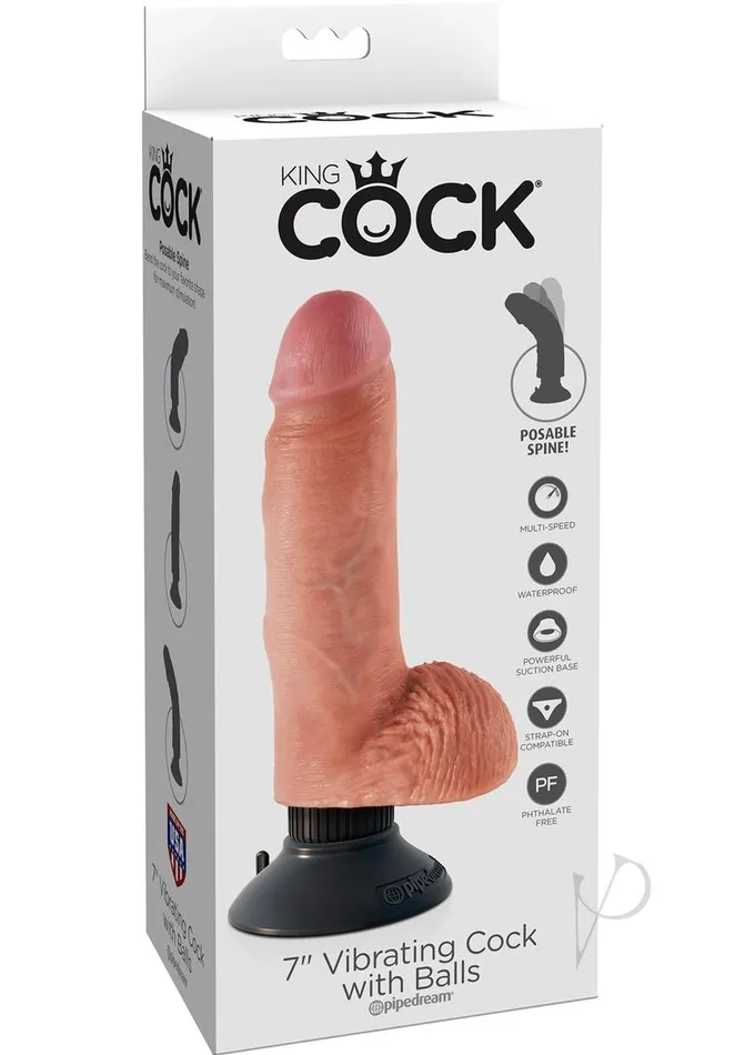 Dildos Kc 7 Vibrating Cock W Balls Flesh Pipedream Productsinc