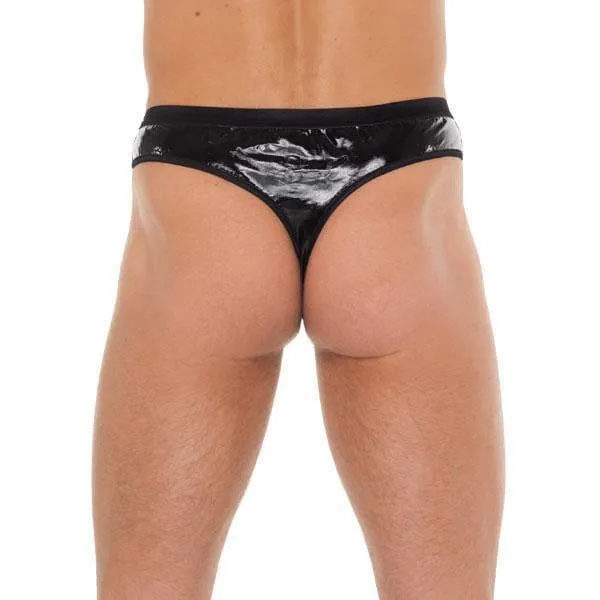 Female Sex Toys | Rimba Mens Black GString With PVC Pouch