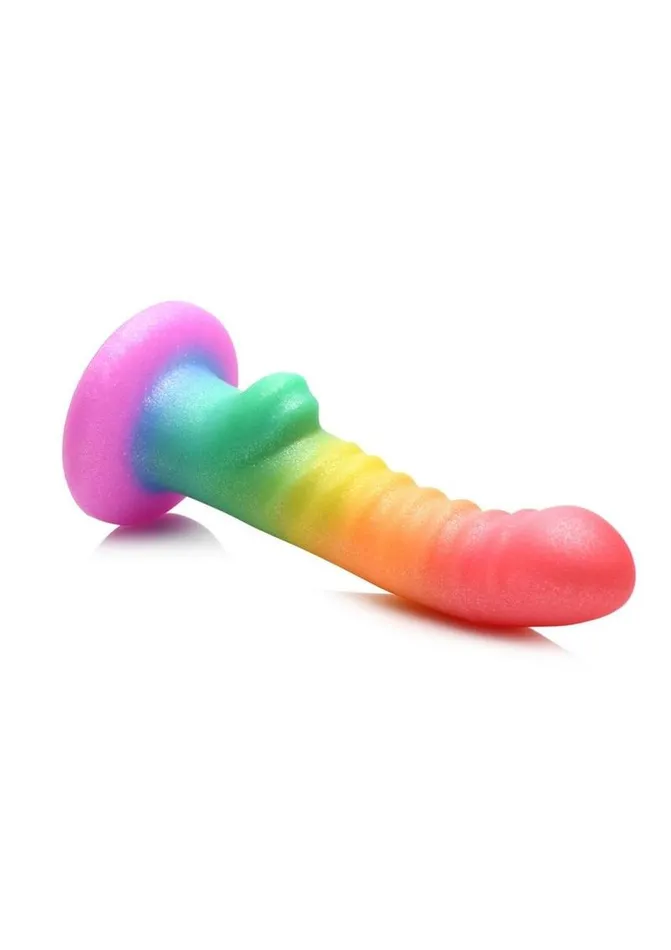 Female Sex Toys | Simply Sweet Ribbed Silicone Rainbow Dildo - Simply Sweet