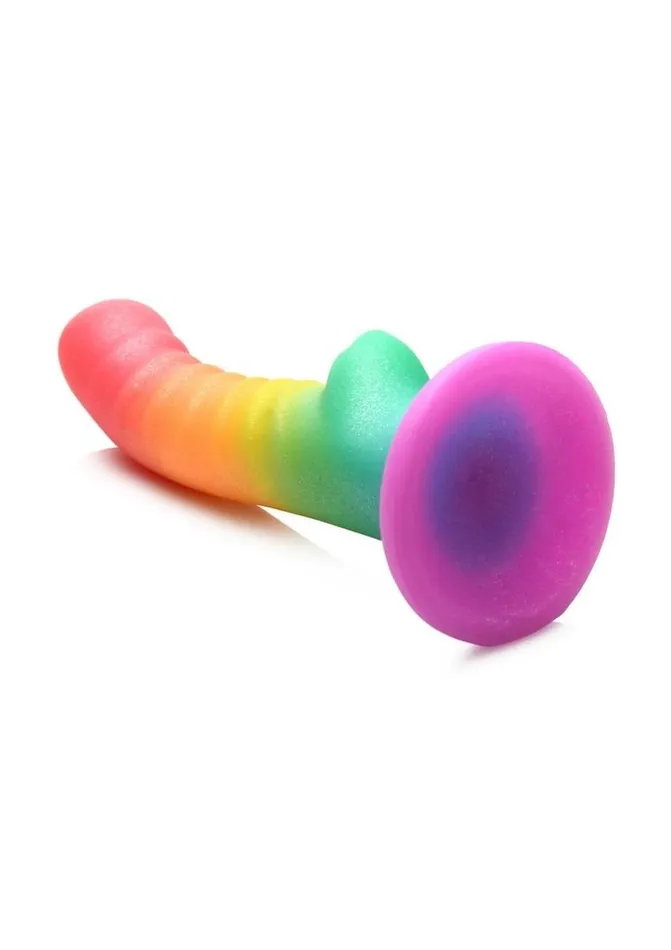 Female Sex Toys | Simply Sweet Ribbed Silicone Rainbow Dildo - Simply Sweet