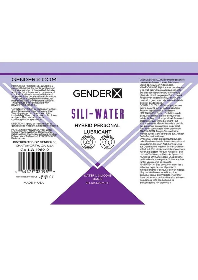 Gender X SiliWater Hybrid Lubricant Gender X Anal
