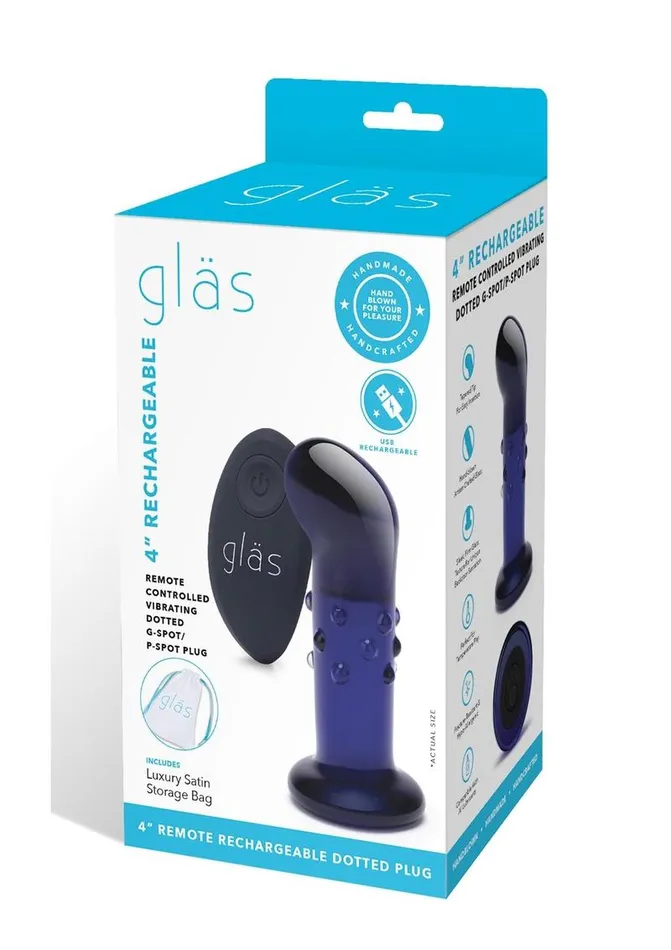 Glas Anal | Glas Rechargeable Remote Controlled Vibrating Glass Dotted G-Spot/P-Spot Plug Glas Anal | Glas Rechargeable Remote Controlled Vibrating Glass Dotted G-Spot/P-Spot Plug