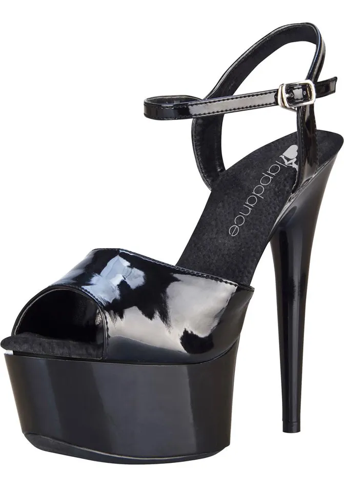 Lapdance Lingerie 6in Black Platform Sandal with Strap Anal