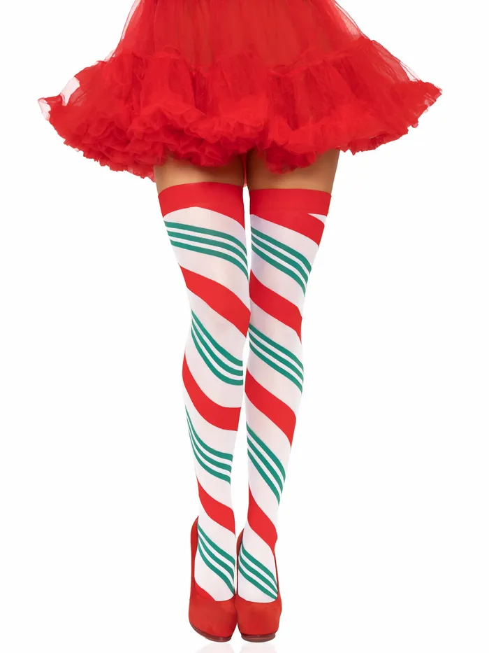 Leg Avenue Holiday Ribbon Thigh High Swirl Vibrators