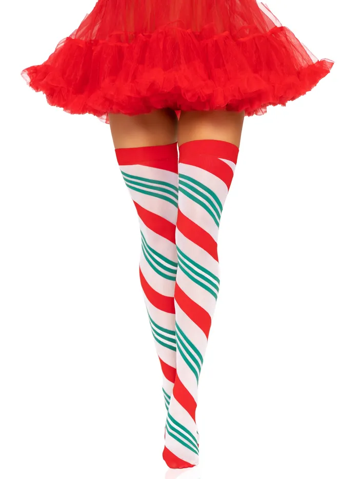 Leg Avenue Holiday Ribbon Thigh High - Swirl | Vibrators Leg Avenue Holiday Ribbon Thigh High - Swirl | Vibrators