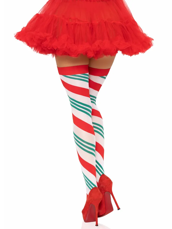 Leg Avenue Holiday Ribbon Thigh High - Swirl | Vibrators Leg Avenue Holiday Ribbon Thigh High - Swirl | Vibrators