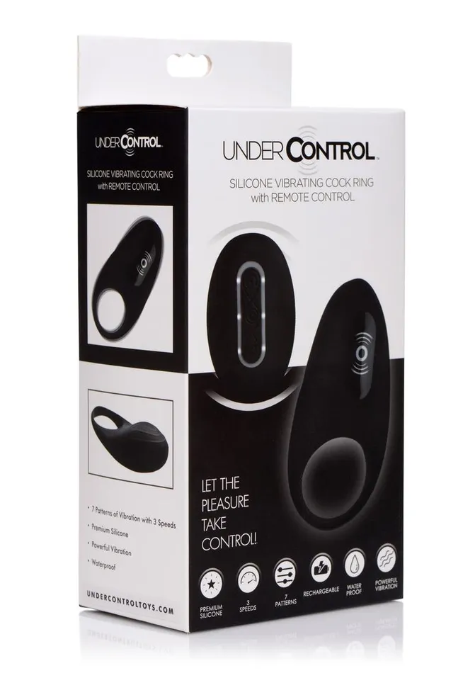 Male Sex Toys | Under Control Under Control Rechargeable Silicone Vibrating Cock Ring with Remote Control