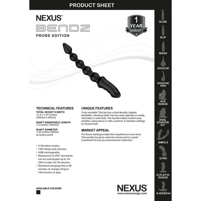 Nexus Anal | Nexus Bendz Vibrating Anal Probe
