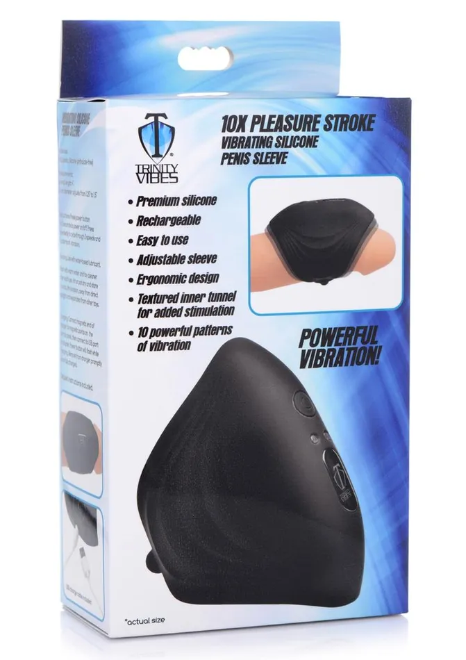 Trinity Men 10x Pleasure Stroke Penis Vibrating Silicone Sleeve | Trinity Men Male Sex Toys