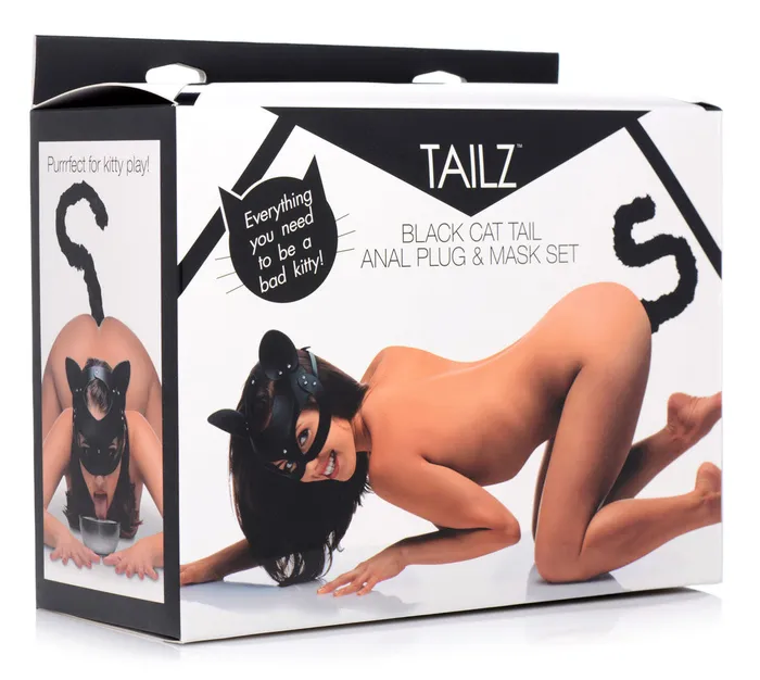 XR Brands Tailz Anal | Black Cat Tail Anal Plug and Mask Set XR Brands Tailz Anal | Black Cat Tail Anal Plug and Mask Set