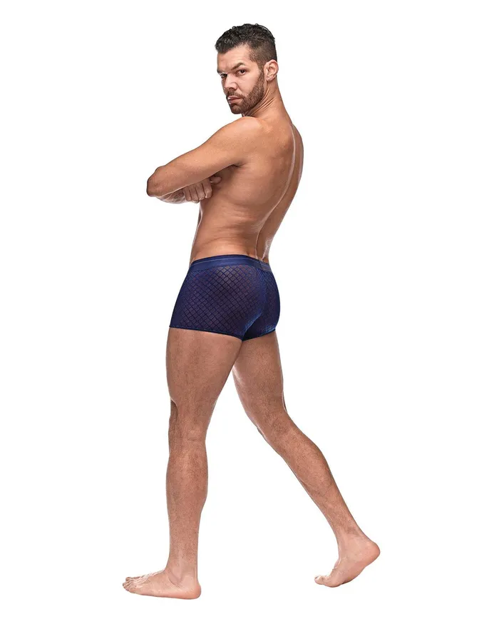 Diamond Mesh Mini Short Blue SM | Male Power Vibrators