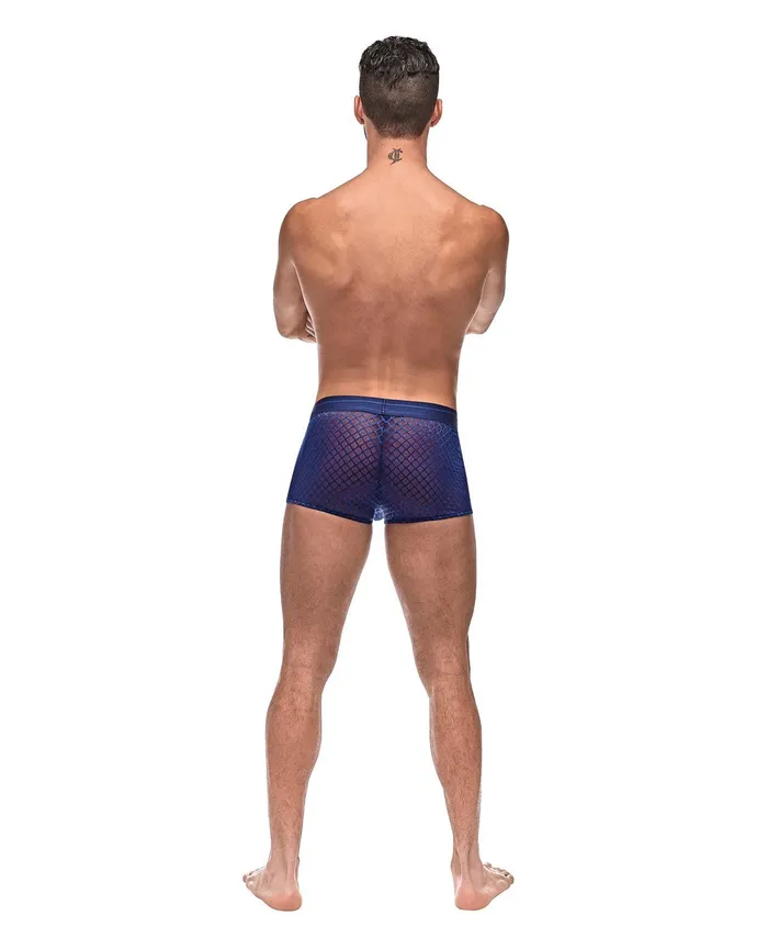Diamond Mesh Mini Short Blue SM | Male Power Vibrators