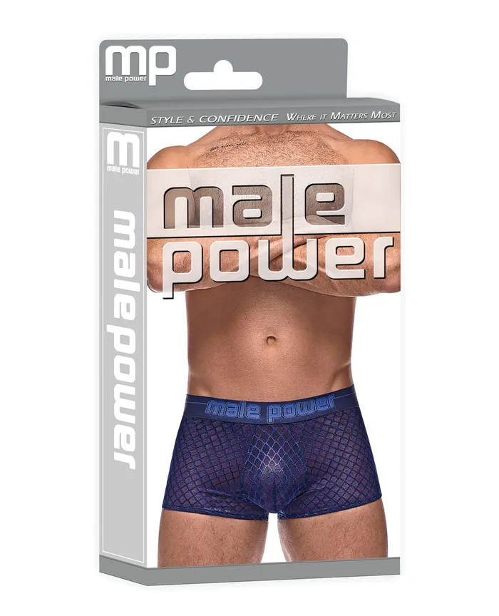 Diamond Mesh Mini Short Blue SM | Male Power Vibrators