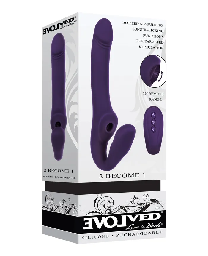Evolved Vibrators Evolved 2 Become 1 Strapless Strap On Purple
