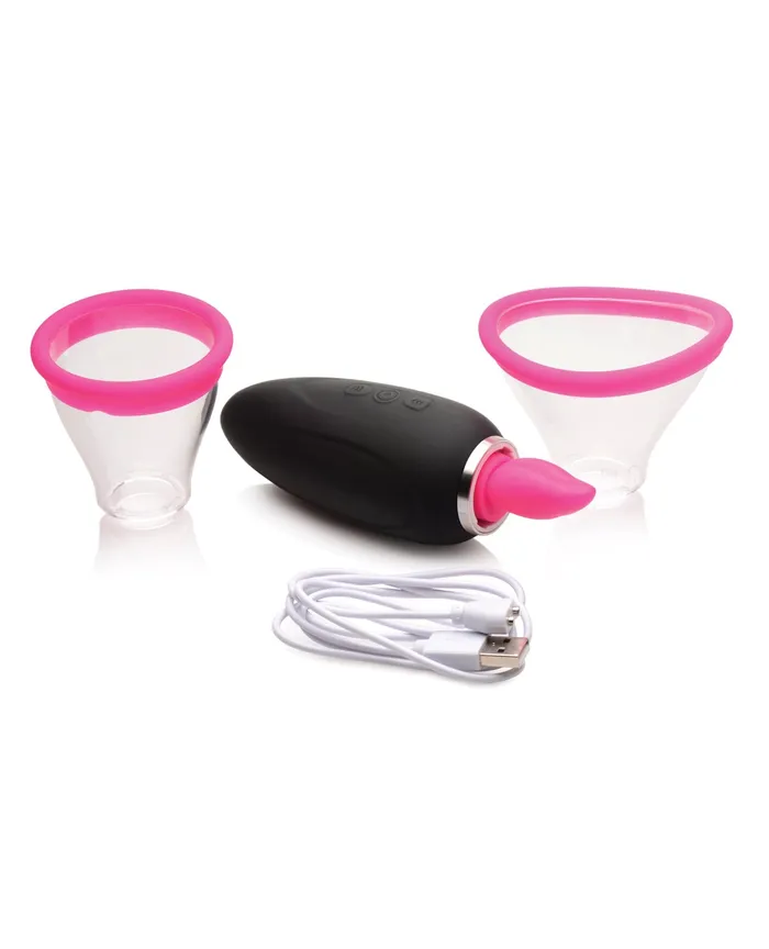 Inmi Vibrators | Inmi Shegasm Lickgasm Mini 10X Licking & Sucking Stimulator - Black/Pink