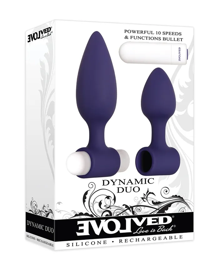 Vibrators Evolved Evolved Dynamic Duo Anal Rechargeable PurpleWhite