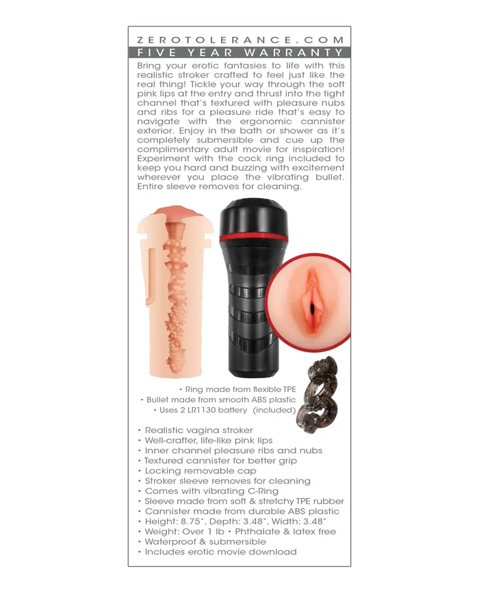 Zero Tolerance Male Sex Toys | Zero Tolerance Pop On the Go Stroker - Light